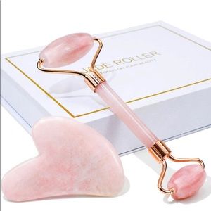 NEW -BAIMEI Rose Jade Roller with Gua Sha-